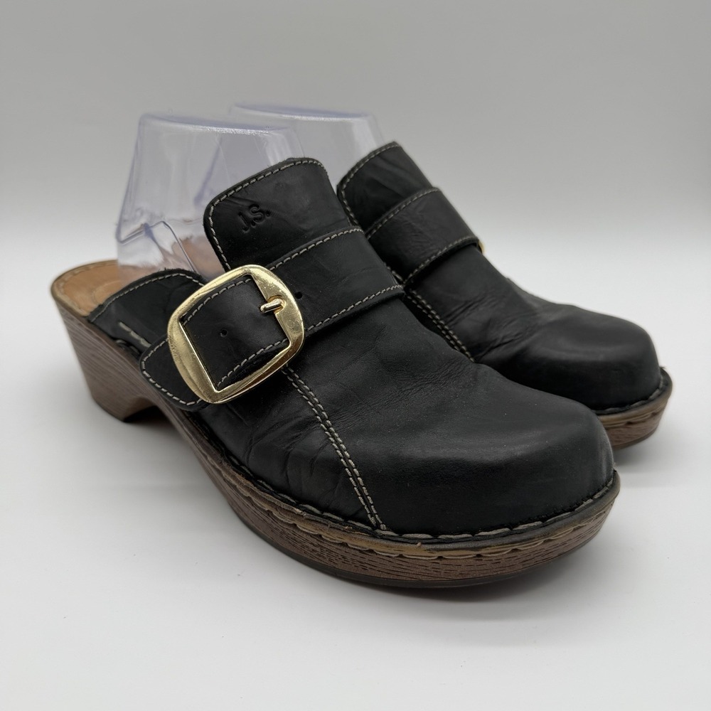 Josef Seibel Women's Lily 10 Mules Clogs Shoes Leather Black Size EU 40 US 9-9.5